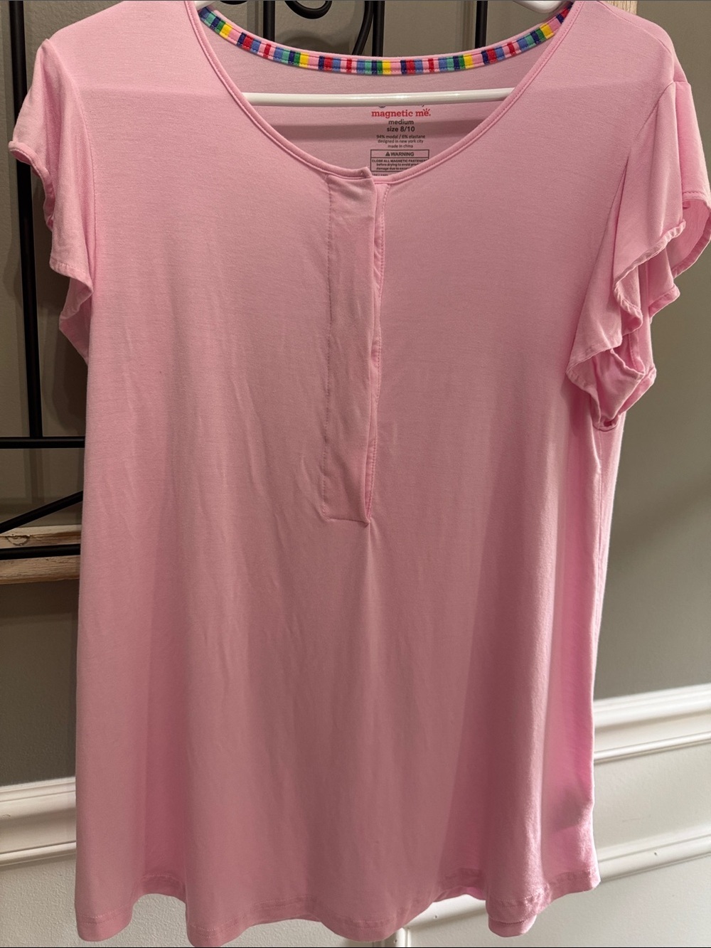 magnetic me Pink Short Sleeve Nursing & Maternity Top 8/10 M modal